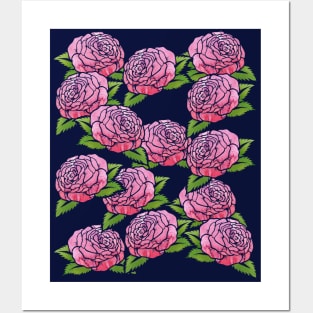 Blue for Watercolor Roses Posters and Art